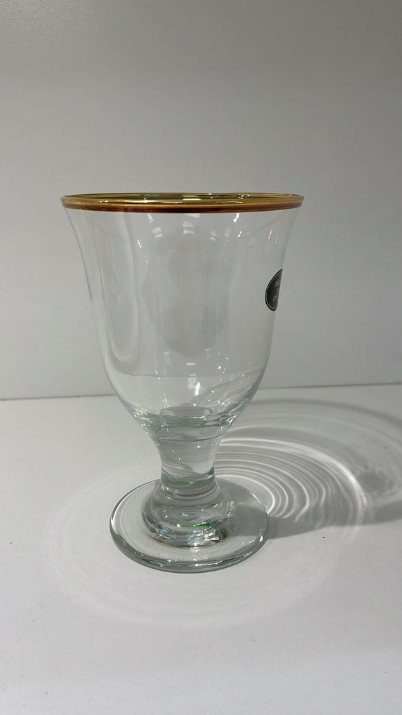 Set of 6 short stem glass with gold rim