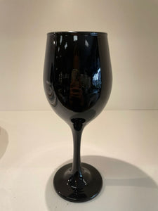 Set of 6 shiny black glass 11 oz