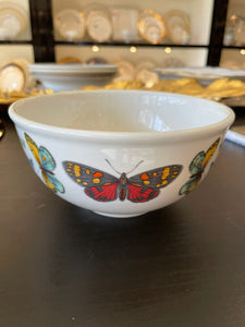 Set of 4 butterfly cereal bowl white