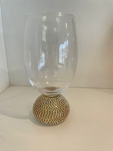 Set of 4 bling glass with rhinestones
