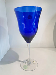 Set of 4 blue tall glasses
