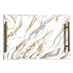Silver&Gold lucite challah board with Gold handles #3