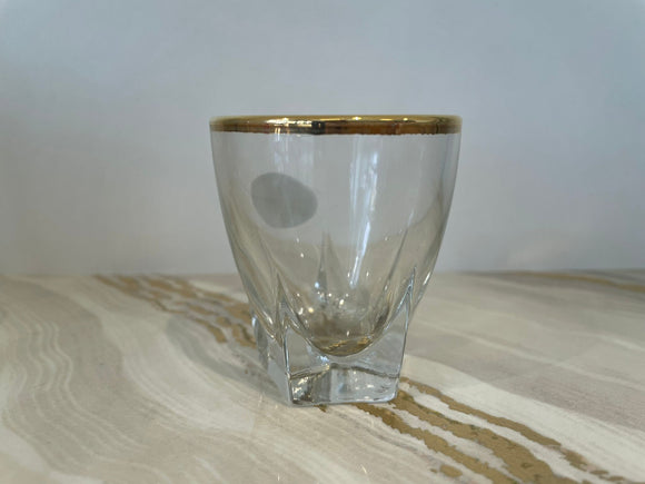 Crystal shot glasses with gold rim, Set of 6