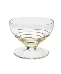 Set of 6 dessert bowls with gold swirl design