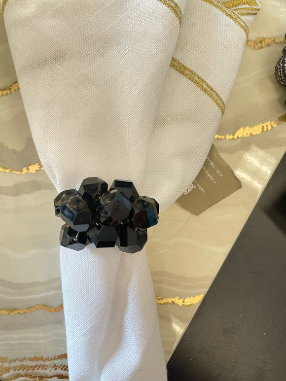 Black Pearl Napkin Ring Set of 12