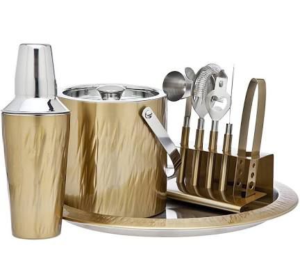 9 piece barware set - Gold