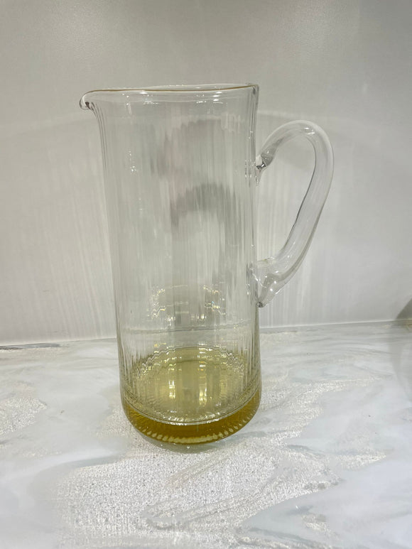 Clear Pitcher with Gold Design