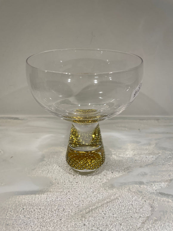 Clear Dessert Bowl with Gold Design