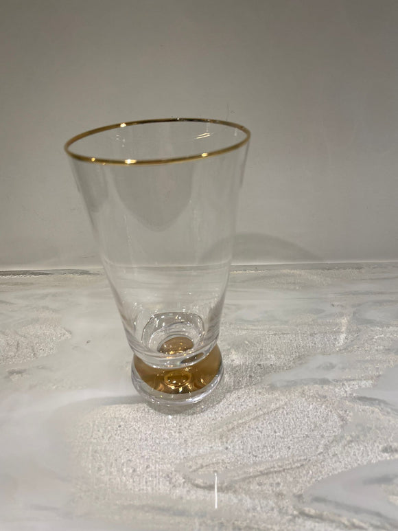 Set of 6 water Glasses with gold Design