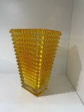 Small rectangular crystal vase - Amber