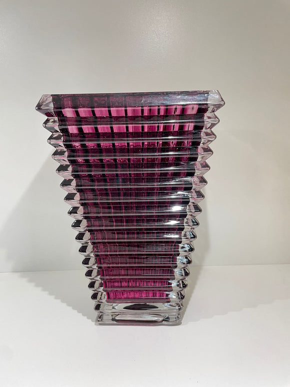 Small rectangular crystal vase - Burgundy