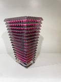 Small rectangular crystal vase - Burgundy