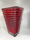 Small rectangular crystal vase - Red