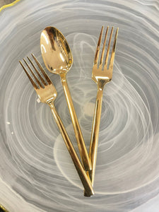 20 piece flatware set full gold modern look