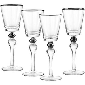 Set of 4 dominion goblet with silver rim