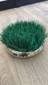 Greenery in gold vase