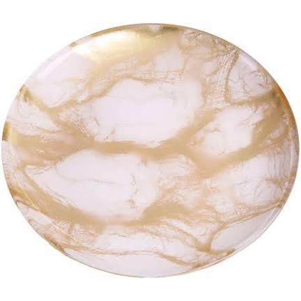 Set of 4 glass dessert plates with marble Design