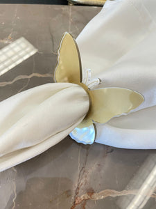 Set of 4 Lucite butterfly napkin rings