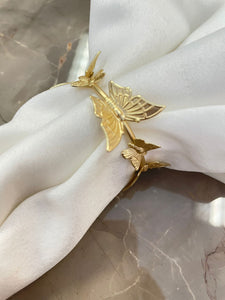 Set of 4 gold butterfly napkin ring