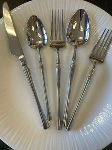 20 piece mirror silver modern flatware set