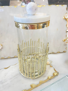 Large canister with marble top #711