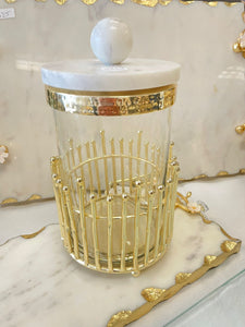 Medium canister with marble lid #712
