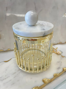 Small canister with marble lid #713