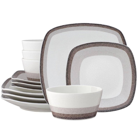 12 piece noritake colorscape - gray square