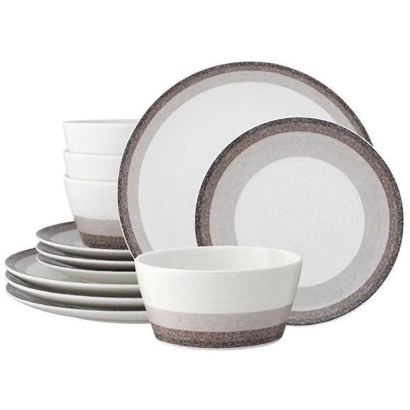 12 piece noritake colorscape - gray round