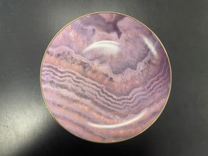 Set of 4 pink waves salad plates