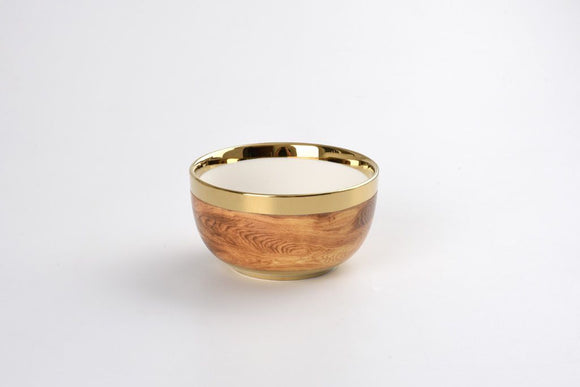 Small snack bowl wooden porcelain #84