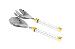 Set of 2 Salad Servers with Acrylic Handles