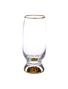 Set Of 6 Goblets With Gold Stem And Rim