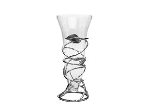 Glass Vase with Removable Silver Leaf Base