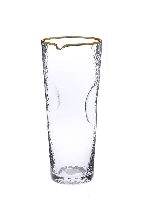 Hammered pitcher with gold rim