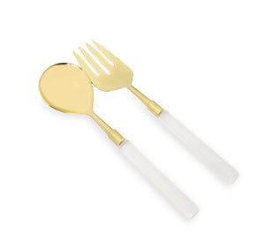 Gold lucite salad servers