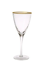 Set Of 6 Wine Glasses With Simple Gold Design